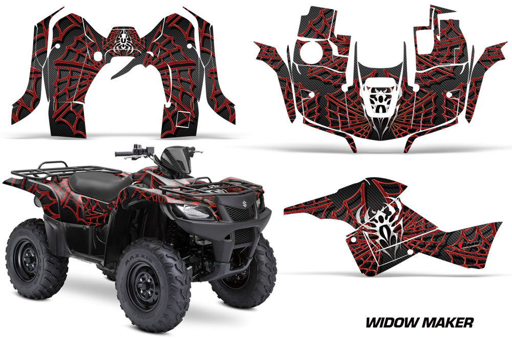 ATV Graphics Kit Decal Sticker Wrap For Suzuki Quad 500 AXi 2013-2015 WIDOW RED BLACK-atv motorcycle utv parts accessories gear helmets jackets gloves pantsAll Terrain Depot