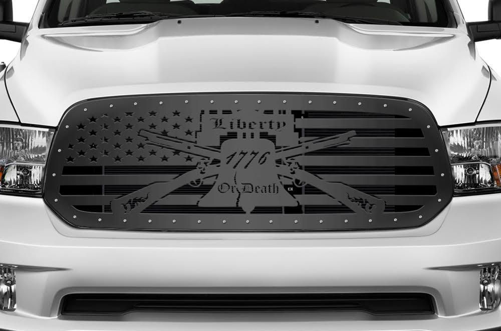 1 Piece Steel Grille for Dodge Ram 1500 2013-2016 -LIBERTY OR DEATH-atv motorcycle utv parts accessories gear helmets jackets gloves pantsAll Terrain Depot