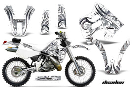 Dirt Bike Graphics Kit Decal Sticker Wrap For Suzuki RMX250 1989-1998 DEADEN WHITE-atv motorcycle utv parts accessories gear helmets jackets gloves pantsAll Terrain Depot