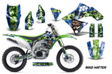 Dirt Bike Decal Graphics Kit Sticker Wrap For Kawasaki KXF450 2009-2011 HATTER GREEN BLUE