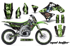 Graphics Kit Decal Sticker Wrap + # Plates For Kawasaki KXF450 2009-2011 HATTER GREEN BLACK-atv motorcycle utv parts accessories gear helmets jackets gloves pantsAll Terrain Depot