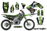 Graphics Kit Decal Sticker Wrap + # Plates For Kawasaki KXF450 2009-2011 HATTER GREEN BLACK