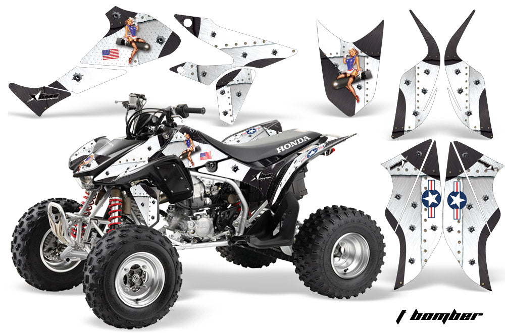 ATV Graphics Kit Quad Decal Sticker Wrap For Honda TRX450R TRX450ER TBOMBER WHITE-atv motorcycle utv parts accessories gear helmets jackets gloves pantsAll Terrain Depot