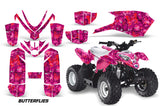 ATV Graphics Kit Quad Decal Sticker Wrap For Polaris Outlaw 50 2008-2018 BUTTERFLIES RED PINK