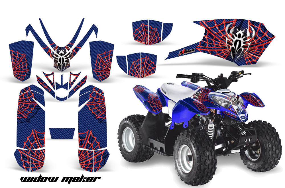 ATV Graphics Kit Quad Decal Sticker Wrap For Polaris Outlaw 50 2008-2018 WIDOW RED BLUE-atv motorcycle utv parts accessories gear helmets jackets gloves pantsAll Terrain Depot