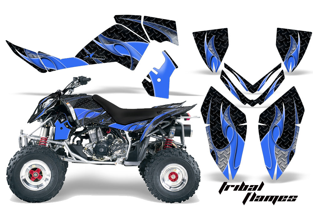 ATV Graphics Kit Quad Decal Wrap For Polaris Outlaw 500 525 2006-2008 TRIBAL BLUE BLACK-atv motorcycle utv parts accessories gear helmets jackets gloves pantsAll Terrain Depot