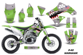Dirt Bike Decal Graphics Kit Sticker Wrap For Kawasaki KXF450 2009-2011 WARHAWK GREEN-atv motorcycle utv parts accessories gear helmets jackets gloves pantsAll Terrain Depot