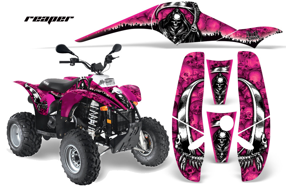 ATV Graphics Kit Decal Wrap For Polaris Sportsman 500 Trailblazer 350 1985-2009 REAPER PINK-atv motorcycle utv parts accessories gear helmets jackets gloves pantsAll Terrain Depot