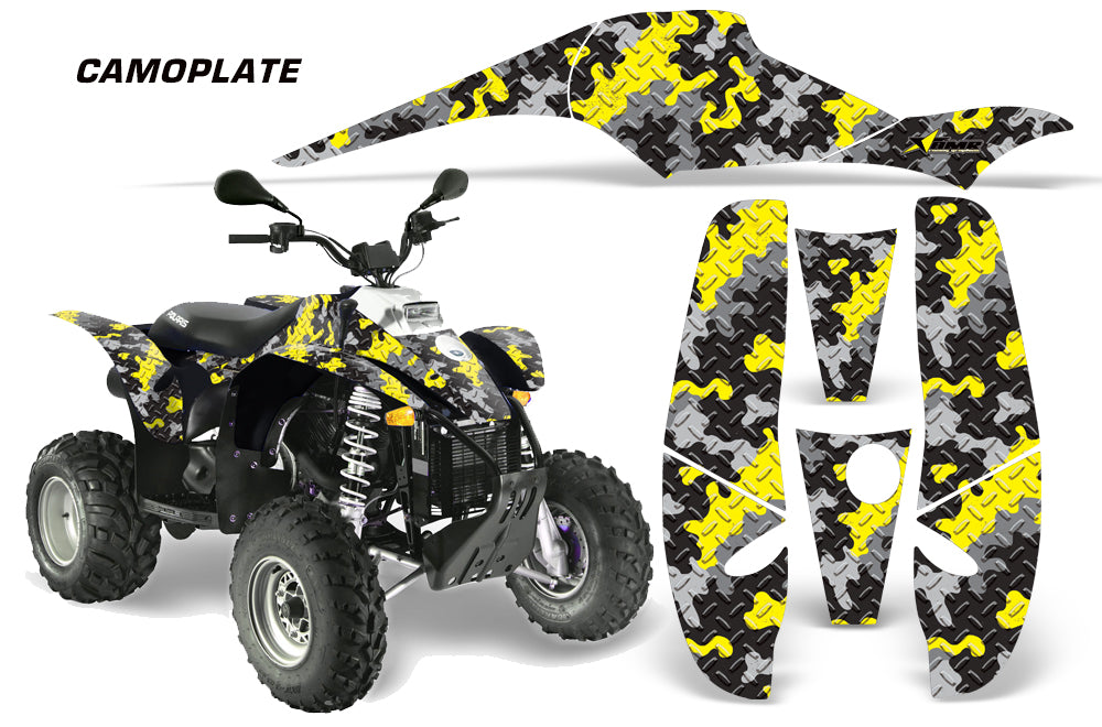 ATV Graphics Kit Decal Wrap For Polaris Sportsman 500 Trailblazer 350 1985-2009 CAMOPLATE YELLOW-atv motorcycle utv parts accessories gear helmets jackets gloves pantsAll Terrain Depot