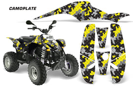 ATV Graphics Kit Decal Wrap For Polaris Sportsman 500 Trailblazer 350 1985-2009 CAMOPLATE YELLOW-atv motorcycle utv parts accessories gear helmets jackets gloves pantsAll Terrain Depot
