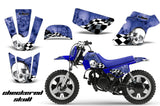 Dirt Bike Graphics Kit MX Decal Wrap For Yamaha PW50 PW 50 1990-2019 CHECKERED BLUE WHITE