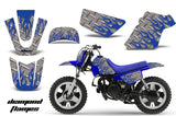 Dirt Bike Graphics Kit MX Decal Wrap For Yamaha PW50 PW 50 1990-2019 DIAMOND FLAMES BLUES SILVER