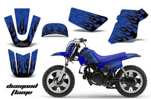 Load image into Gallery viewer, Dirt Bike Graphics Kit MX Decal Wrap For Yamaha PW50 PW 50 1990-2019 DIAMOND FLAMES BLACK BLUE-atv motorcycle utv parts accessories gear helmets jackets gloves pantsAll Terrain Depot