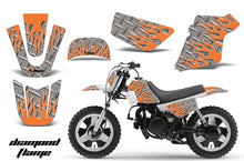 Load image into Gallery viewer, Dirt Bike Graphics Kit MX Decal Wrap For Yamaha PW50 PW 50 1990-2019 DIAMOND FLAMES ORANGE SILVER-atv motorcycle utv parts accessories gear helmets jackets gloves pantsAll Terrain Depot