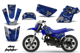Dirt Bike Graphics Kit MX Decal Wrap For Yamaha PW50 PW 50 1990-2019 DOG FIGHT BLUE-atv motorcycle utv parts accessories gear helmets jackets gloves pantsAll Terrain Depot