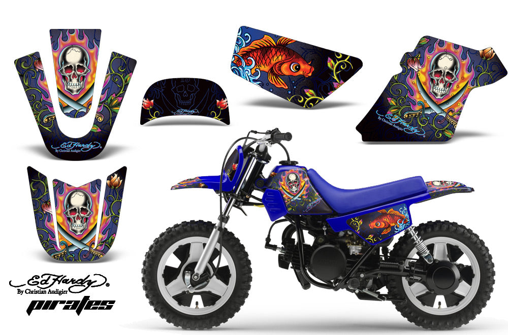Dirt Bike Graphics Kit MX Decal Wrap For Yamaha PW50 PW 50 1990-2019 EDHP BLUE-atv motorcycle utv parts accessories gear helmets jackets gloves pantsAll Terrain Depot