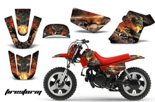 Load image into Gallery viewer, Dirt Bike Graphics Kit MX Decal Wrap For Yamaha PW50 PW 50 1990-2019 FIRESTORM BLACK-atv motorcycle utv parts accessories gear helmets jackets gloves pantsAll Terrain Depot