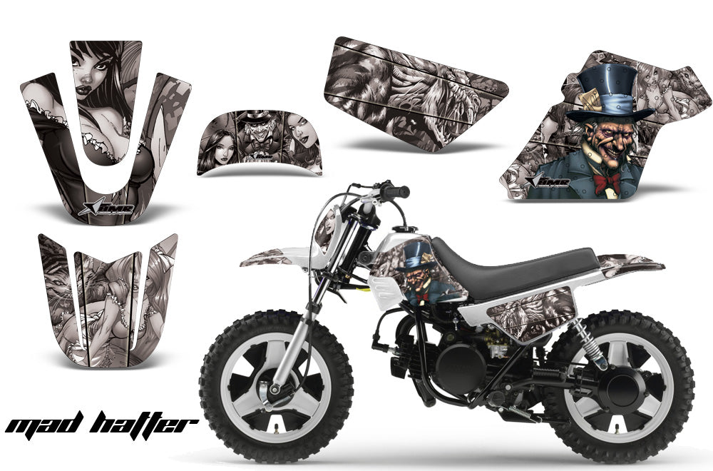 Dirt Bike Graphics Kit MX Decal Wrap For Yamaha PW50 PW 50 1990-2019 HATTER SILVER-atv motorcycle utv parts accessories gear helmets jackets gloves pantsAll Terrain Depot