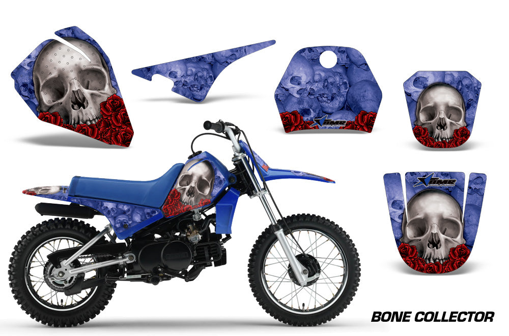 Dirt Bike Decal Graphic Kit Sticker Wrap For Yamaha PW80 PW 80 1996-2006 BONES BLUE-atv motorcycle utv parts accessories gear helmets jackets gloves pantsAll Terrain Depot