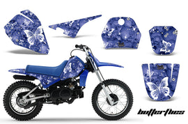 Dirt Bike Decal Graphic Kit Sticker Wrap For Yamaha PW80 PW 80 1996-2006 BUTTERFLIES WHITE BLUE-atv motorcycle utv parts accessories gear helmets jackets gloves pantsAll Terrain Depot