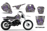 Dirt Bike Decal Graphic Kit Sticker Wrap For Yamaha PW80 PW 80 1996-2006 BUTTERFLIES PURPLE SILVER