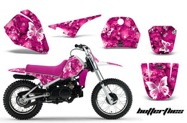 Dirt Bike Decal Graphic Kit Sticker Wrap For Yamaha PW80 PW 80 1996-2006 BUTTERFLIES WHITE PINK-atv motorcycle utv parts accessories gear helmets jackets gloves pantsAll Terrain Depot
