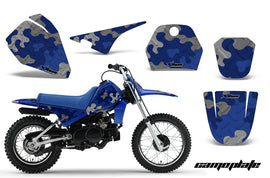 Dirt Bike Decal Graphic Kit Sticker Wrap For Yamaha PW80 PW 80 1996-2006 CAMOPLATE BLUE-atv motorcycle utv parts accessories gear helmets jackets gloves pantsAll Terrain Depot