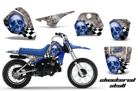 Dirt Bike Decal Graphic Kit Sticker Wrap For Yamaha PW80 PW 80 1996-2006 CHECKERED BLUE-atv motorcycle utv parts accessories gear helmets jackets gloves pantsAll Terrain Depot