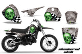 Dirt Bike Decal Graphic Kit Sticker Wrap For Yamaha PW80 PW 80 1996-2006 CHECKERED GREEN