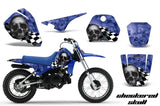 Dirt Bike Decal Graphic Kit Sticker Wrap For Yamaha PW80 PW 80 1996-2006 CHECKERED BLACK BLUE