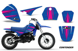 Dirt Bike Decal Graphic Kit Sticker Wrap For Yamaha PW80 PW 80 1996-2006 CONTENDER PINK BLUE-atv motorcycle utv parts accessories gear helmets jackets gloves pantsAll Terrain Depot