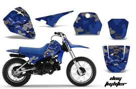 Dirt Bike Decal Graphic Kit Sticker Wrap For Yamaha PW80 PW 80 1996-2006 DOG FIGHT BLUE-atv motorcycle utv parts accessories gear helmets jackets gloves pantsAll Terrain Depot