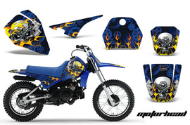 Dirt Bike Decal Graphic Kit Sticker Wrap For Yamaha PW80 PW 80 1996-2006 MOTORHEAD BLUE-atv motorcycle utv parts accessories gear helmets jackets gloves pantsAll Terrain Depot