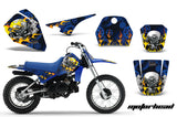 Dirt Bike Decal Graphic Kit Sticker Wrap For Yamaha PW80 PW 80 1996-2006 MOTORHEAD BLUE