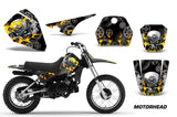 Dirt Bike Decal Graphic Kit Sticker Wrap For Yamaha PW80 PW 80 1996-2006 MOTORHEAD BLACK