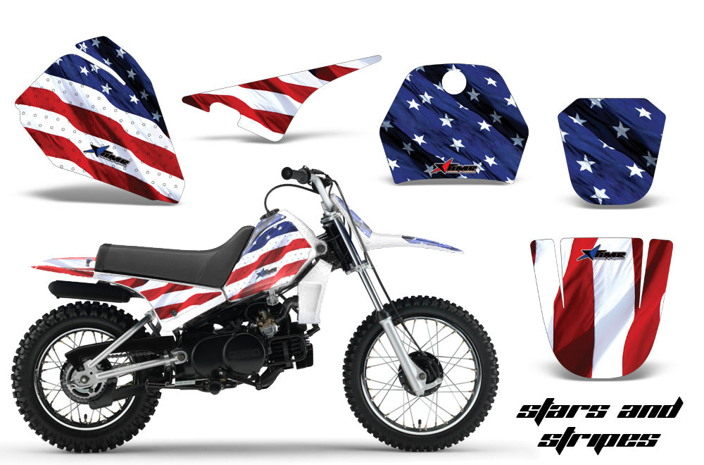 Dirt Bike Decal Graphic Kit Sticker Wrap For Yamaha PW80 PW 80 1996-2006 USA FLAG-atv motorcycle utv parts accessories gear helmets jackets gloves pantsAll Terrain Depot