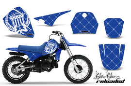 Dirt Bike Decal Graphic Kit Sticker Wrap For Yamaha PW80 PW 80 1996-2006 RELOADED WHITE BLUE-atv motorcycle utv parts accessories gear helmets jackets gloves pantsAll Terrain Depot
