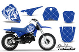 Dirt Bike Decal Graphic Kit Sticker Wrap For Yamaha PW80 PW 80 1996-2006 RELOADED WHITE BLUE