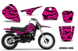 Dirt Bike Decal Graphic Kit Sticker Wrap For Yamaha PW80 PW 80 1996-2006 ZEBRA PINK BLACK-atv motorcycle utv parts accessories gear helmets jackets gloves pantsAll Terrain Depot