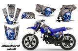 Dirt Bike Graphics Kit MX Decal Wrap For Yamaha PW50 PW 50 1990-2019 CHECKERED BLUE SILVER
