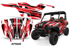 UTV Decal Graphics Kit SXS Wrap For Polaris General 1000 EPS 2016-2018 ATTACK RED-atv motorcycle utv parts accessories gear helmets jackets gloves pantsAll Terrain Depot