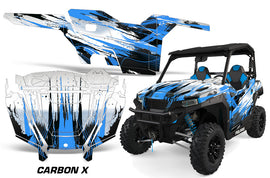 UTV Decal Graphics Kit SXS Wrap For Polaris General 1000 EPS 2016-2018 CARBONX BLUE-atv motorcycle utv parts accessories gear helmets jackets gloves pantsAll Terrain Depot