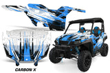 UTV Decal Graphics Kit SXS Wrap For Polaris General 1000 EPS 2016-2018 CARBONX BLUE