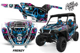 UTV Decal Graphics Kit SXS Wrap For Polaris General 1000 EPS 2016-2018 FRENZY BLUE