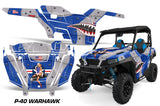 UTV Decal Graphics Kit SXS Wrap For Polaris General 1000 EPS 2016-2018 WARHAWK BLUE