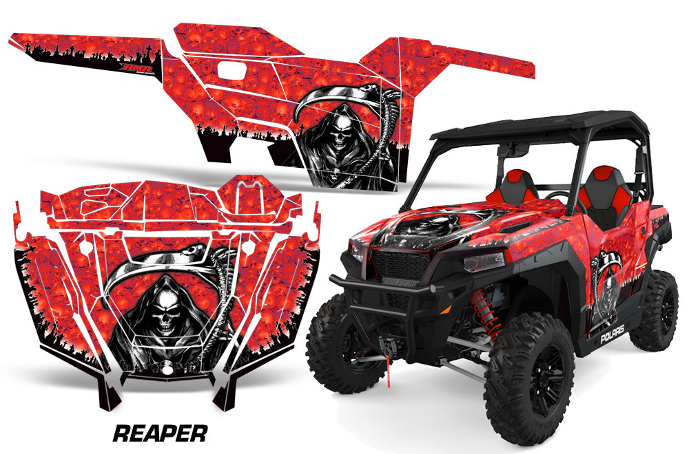 UTV Decal Graphics Kit SXS Wrap For Polaris General 1000 EPS 2016-2018 REAPER RED-atv motorcycle utv parts accessories gear helmets jackets gloves pantsAll Terrain Depot