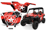 UTV Decal Graphics Kit SXS Wrap For Polaris General 1000 EPS 2016-2018 TORN RED