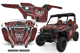 UTV Decal Graphics Kit SXS Wrap For Polaris General 1000 EPS 2016-2018 WIDOW RED BLACK-atv motorcycle utv parts accessories gear helmets jackets gloves pantsAll Terrain Depot
