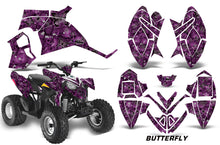 Load image into Gallery viewer, ATV Decal Graphic Kit Quad Wrap For Polaris Outlaw 90 2008-2014 Outlaw 110 2016 BUTTERFLIES BLACK PURPLE-atv motorcycle utv parts accessories gear helmets jackets gloves pantsAll Terrain Depot