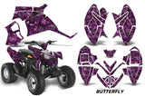 ATV Decal Graphic Kit Quad Wrap For Polaris Outlaw 90 2008-2014 Outlaw 110 2016 BUTTERFLIES BLACK PURPLE